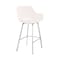 Armen Living Aura White Faux Leather and Brushed Stainless Steel Swivel 26" Counter Stool LCAUBABSWH26 - alternate 10